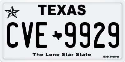 TX license plate CVE9929