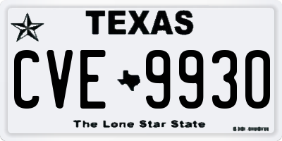 TX license plate CVE9930