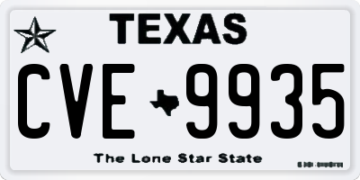 TX license plate CVE9935