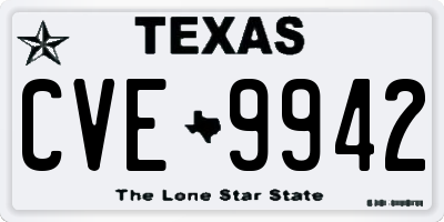 TX license plate CVE9942