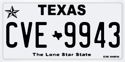 TX license plate CVE9943