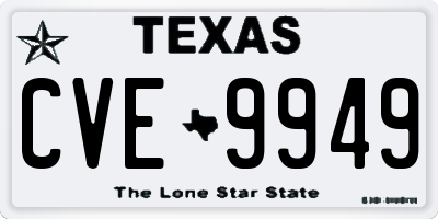 TX license plate CVE9949