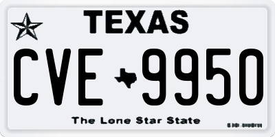 TX license plate CVE9950