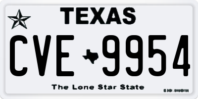 TX license plate CVE9954