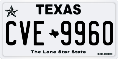TX license plate CVE9960
