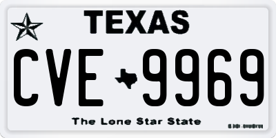 TX license plate CVE9969