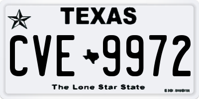 TX license plate CVE9972