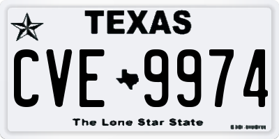 TX license plate CVE9974