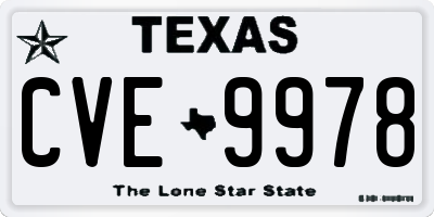 TX license plate CVE9978