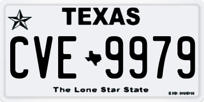 TX license plate CVE9979