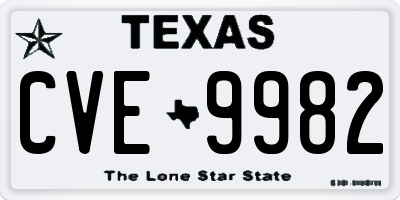 TX license plate CVE9982