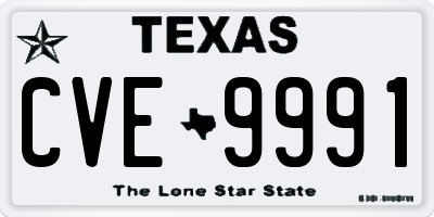 TX license plate CVE9991