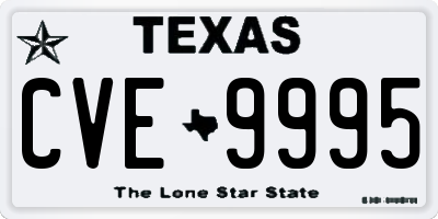 TX license plate CVE9995