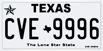 TX license plate CVE9996