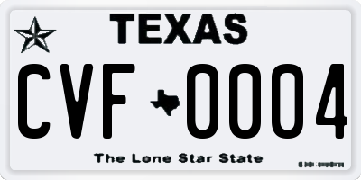 TX license plate CVF0004