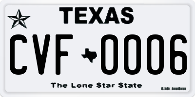 TX license plate CVF0006