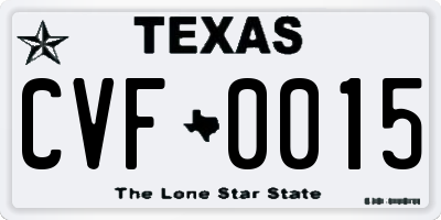 TX license plate CVF0015