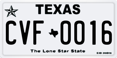 TX license plate CVF0016