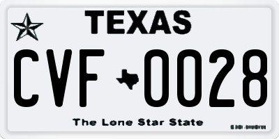 TX license plate CVF0028