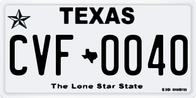 TX license plate CVF0040