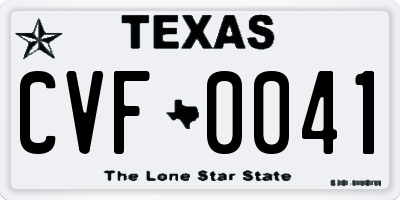 TX license plate CVF0041