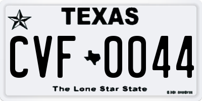 TX license plate CVF0044