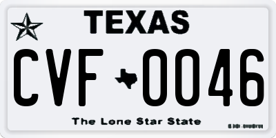 TX license plate CVF0046