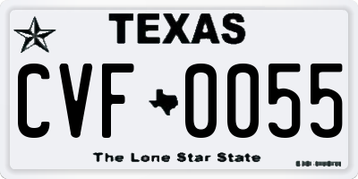 TX license plate CVF0055