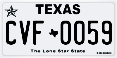 TX license plate CVF0059