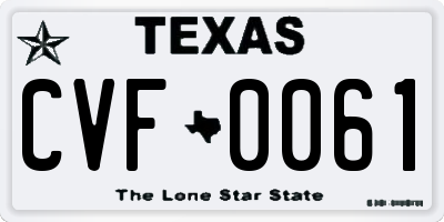 TX license plate CVF0061