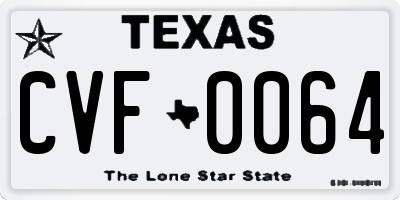 TX license plate CVF0064