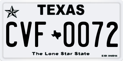 TX license plate CVF0072