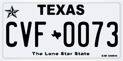 TX license plate CVF0073
