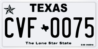 TX license plate CVF0075