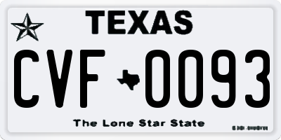TX license plate CVF0093