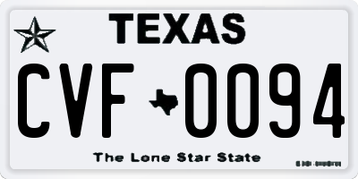 TX license plate CVF0094