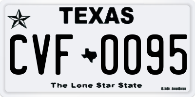 TX license plate CVF0095