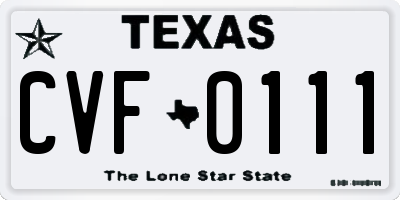 TX license plate CVF0111