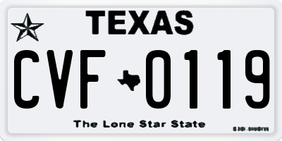 TX license plate CVF0119