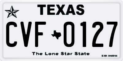 TX license plate CVF0127