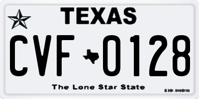 TX license plate CVF0128