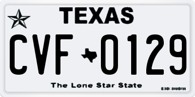 TX license plate CVF0129