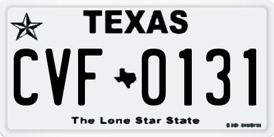 TX license plate CVF0131