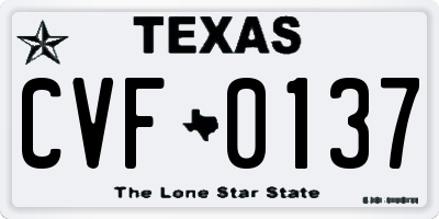 TX license plate CVF0137