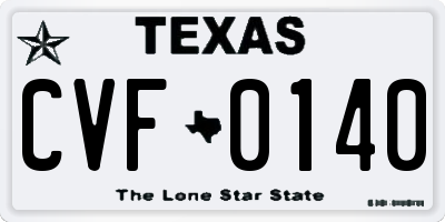 TX license plate CVF0140