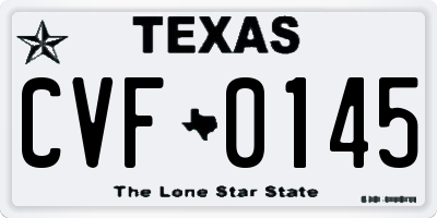 TX license plate CVF0145