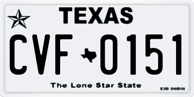 TX license plate CVF0151