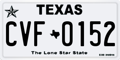 TX license plate CVF0152