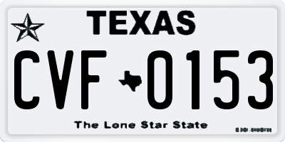 TX license plate CVF0153