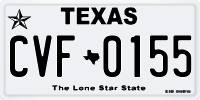 TX license plate CVF0155